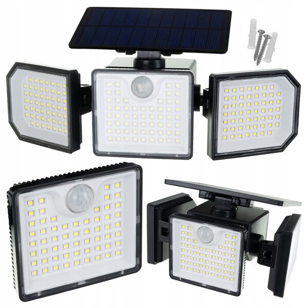 167 led 500lm solarna svjetiljka sa senzorom pokreta 1800mah ip65 6000-6500k