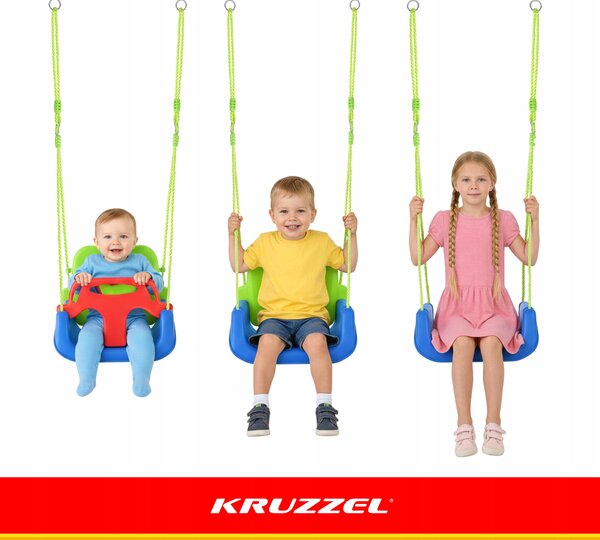 3 u 1 pvc dječja ljuljačka sa zaštitom do 30 kg zeleno plava