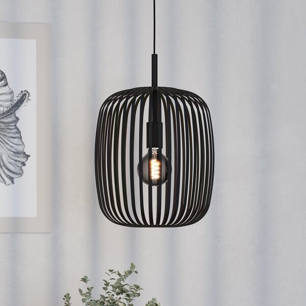 EGLO Romazzina viseća lampa, crna, Ø 33 cm, metal, E27, prigušiva, Crno, Dnevni boravak/blagovaonica, Metal