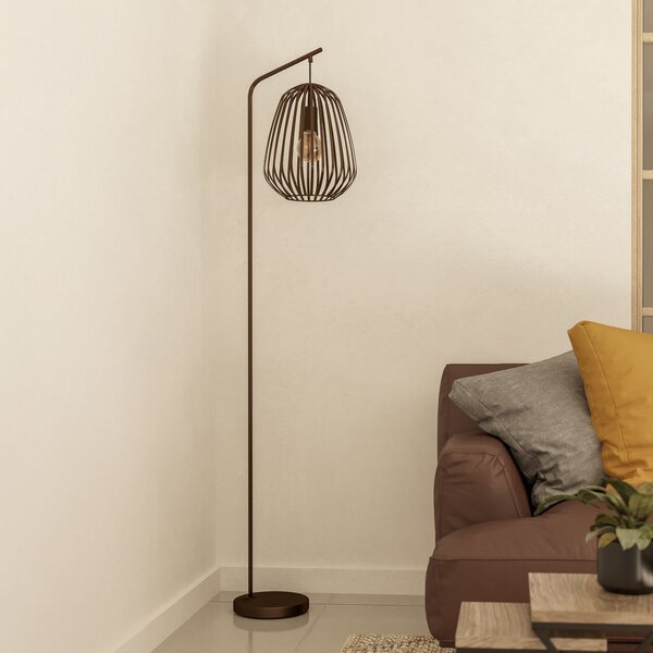 EGLO Podna lampa Espinal, brušena bronca, visina 170 cm, metal E27, Bronca / stari mesing, Dnevni boravak/blagovaonica, Metal, Stanite zračeći prema dolje