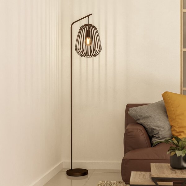 EGLO Podna lampa Espinal, brušena bronca, visina 170 cm, metal E27, Bronca / stari mesing, Dnevni boravak/blagovaonica, Metal, Stanite zračeći prema dolje