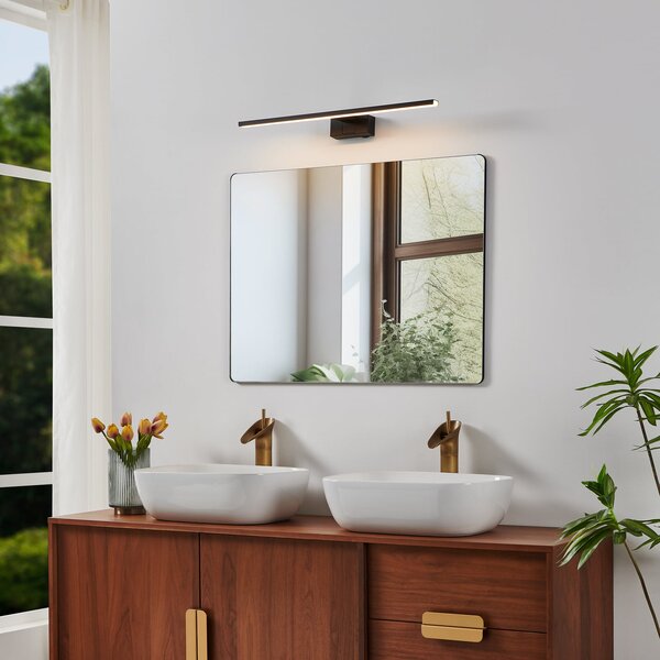 EGLO Conettilla LED zidna svjetiljka, crna, širina 60 cm, IP44, CCT, Crno, kupaonica, Metal