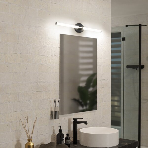 EGLO Ramola LED zidna svjetiljka, crna, širina 60 cm, IP44, CCT, Crno, kupaonica, Metal