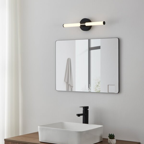EGLO Ramola LED zidna svjetiljka, crna, širina 45 cm, IP44, CCT, Crno, kupaonica, Metal