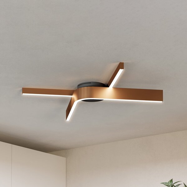 EGLO Folcino-Z pametna LED stropna svjetiljka, brončane boje, 64 cm, CCT, prigušiva, Bronca / stari mesing, Dnevni boravak/blagovaonica, Aluminij