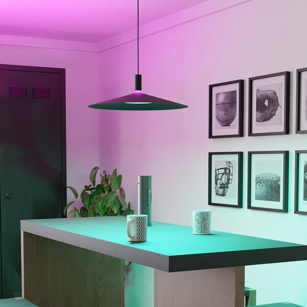 EGLO LED pametna viseća lampa Conomavilla-Z, crna, Ø 45 cm CCT RGB, prigušiva, Crno, Dnevni boravak/blagovaonica, Metal