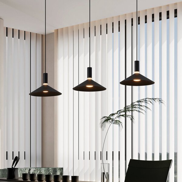 EGLO Pametna viseća lampa Conomavilla-Z, crna, 92 cm, 3 svjetla, CCT RGB, prigušiva, Crno, Dnevni boravak/blagovaonica, Metal
