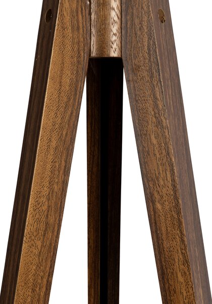 Podna svjetiljka tronožac od orahovog drveta s crvenim sjenilom i zlatnom unutrašnjosti 50 cm - Tripod Classic