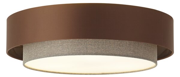 Moderna stropna svjetiljka tamna bronca s taupe bojom 50 cm 3-svjetla - Drum Duo