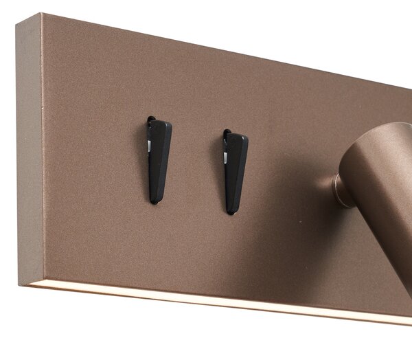 Set od 2 moderne zidne svjetiljke tamno brončane podesive s USB-C uklj. LED - Modric