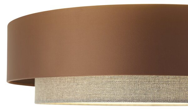 Moderna stropna svjetiljka tamna bronca s taupe bojom 50 cm 3-svjetla - Drum Duo