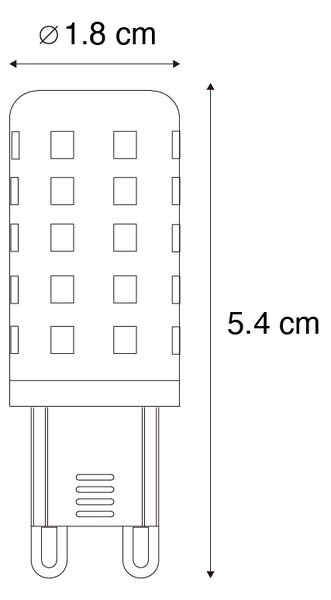 Set od 5 G9 LED žarulja prozirne 2W 370 lm 3000K