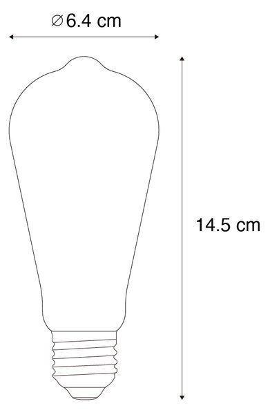 Set od 5 E27 LED žarulja ST64 prozirnih 3.8W 806 lm 3000K