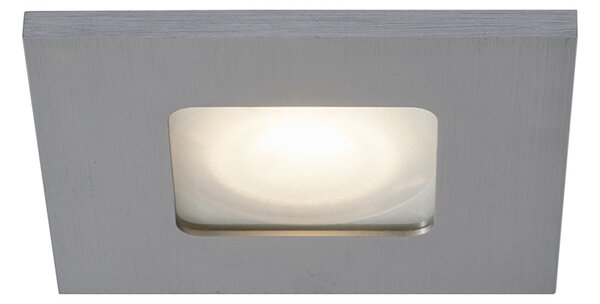 Set od 6 modernih ugradbenih reflektora boje metala kvadratnih IP44 - Qure