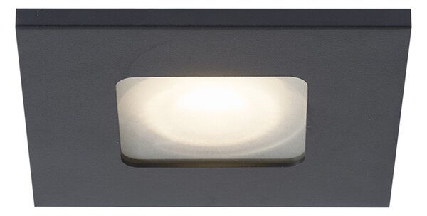Set od 6 modernih ugradbenih reflektora crni rotirajući i nagibni IP44 - Qure
