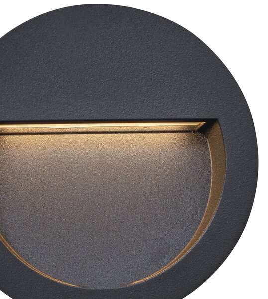 Set od 6 modernih ugradbenih zidnih svjetiljki crne boje uklj. LED IP65 - Gem