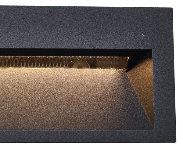 Set od 6 modernih ugradbenih zidnih svjetiljki crne boje 16 cm uklj. LED IP65 - Mert