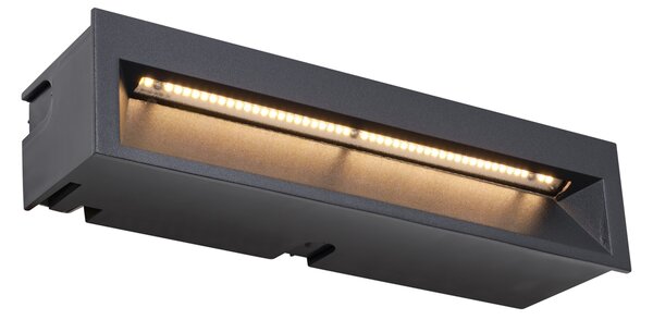 Set od 6 modernih ugradbenih zidnih svjetiljki crne boje 28 cm uklj. LED IP65 - Mert