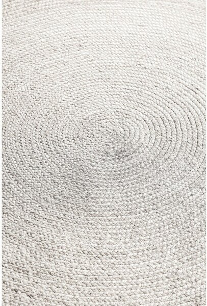 Bijeli obostrani/ručno rađen juten okrugao tepih ø 140 cm Braided – Hanse Home