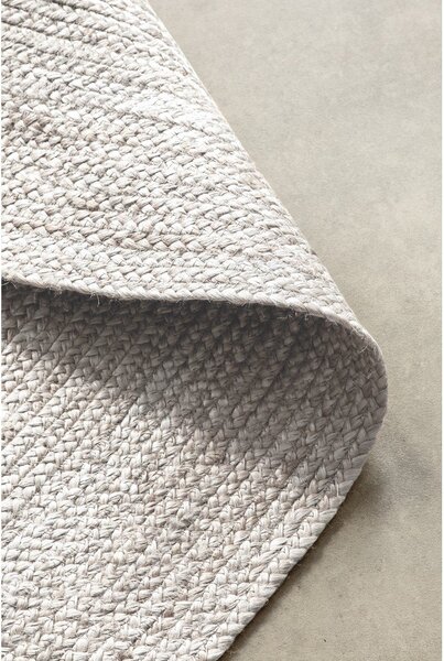 Bijeli obostrani/ručno rađen juten okrugao tepih ø 140 cm Braided – Hanse Home