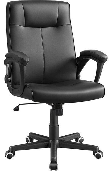SONGMICS uredska stolica od umjetne kože, ergonomska stolica podesiva po visini