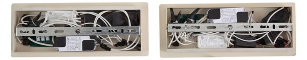 Set od 2 bež zidne svjetiljke uklj. LED s USB-om i indukcijskim punjačem - Riza