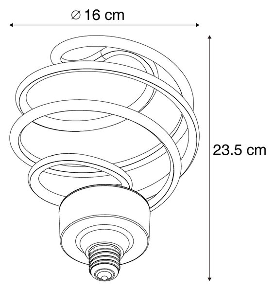 E27 LED ukrasna žarulja crna spiralna 6W 370 lm 3000K
