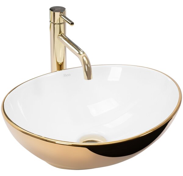 Nadblatni umivaonik Rea Sofia Gold / White
