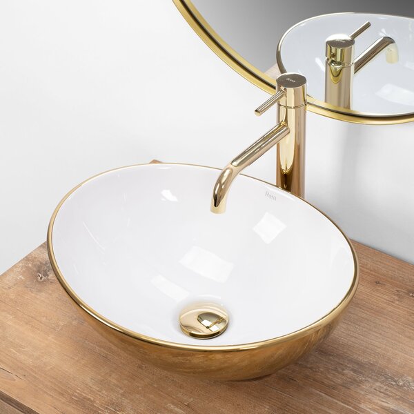Nadblatni umivaonik Rea Sofia Gold / White