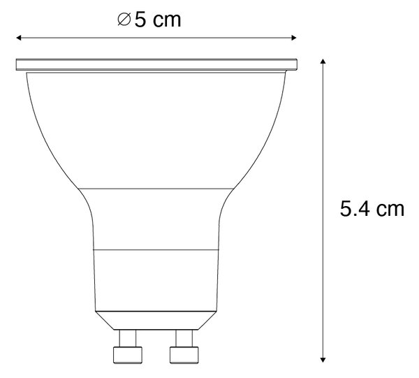 Set od 5 GU10 50mm prigušivih LED žarulja prozirne 2,5W 450 lm 2700K