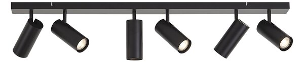 Moderna stropna svjetiljka crna 102 cm 6-svjetla podesiva - Renna