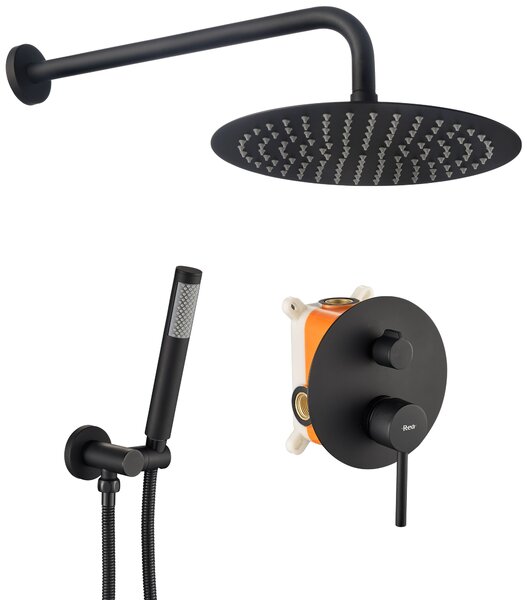 Komplet tuša u ravnini Rea Lungo Black black + BOX