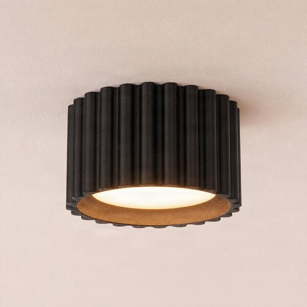 SOLLUX LIGHTING Stropna svjetiljka Aura 1, crna, za jednu žarulju, Ø 10 cm, GX53, prigušiva, Crno, Područje hodnika, Aluminij