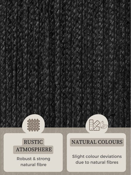 Crni obostrani/ručno rađen juten tepih 160x230 cm Braided – Hanse Home