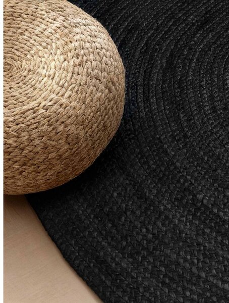 Crni obostrani/ručno rađen juten tepih 160x230 cm Braided – Hanse Home