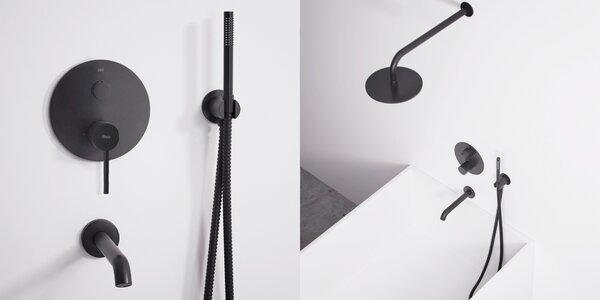 Set kada-tuš podžbukni Rea Lungo Black crni+ BOX