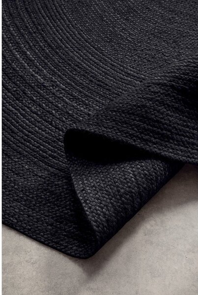 Crni obostrani/ručno rađen juten okrugao tepih ø 200 cm Braided – Hanse Home