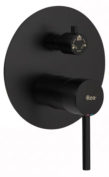 Set kada-tuš podžbukni Rea Lungo Black crni+ BOX