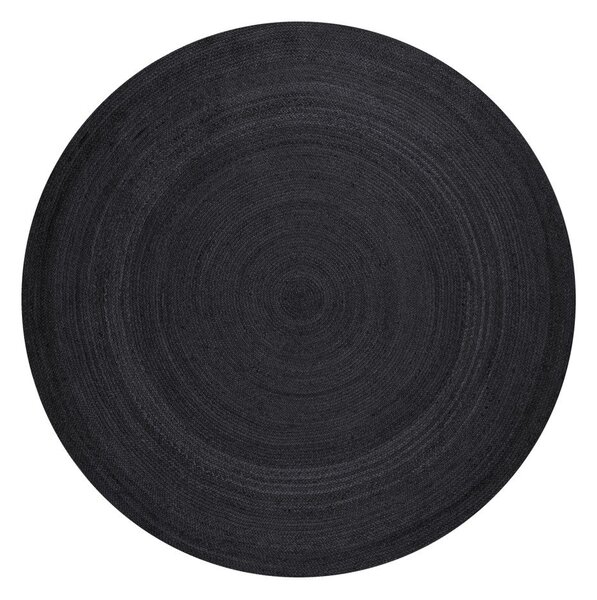 Crni obostrani/ručno rađen juten okrugao tepih ø 200 cm Braided – Hanse Home