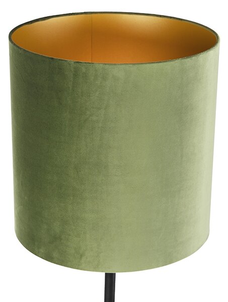 Botanička podna lampa crna s zelenom sjenilom 40 cm - Simplo