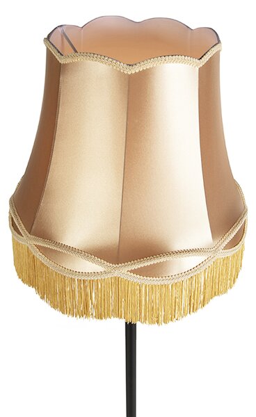 Retro podna lampa crna s abažurom u stilu bake zlatne boje 45 cm - Simplo