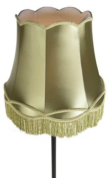 Retro podna lampa crna sa zelenom sjenilom u stilu bake 45 cm - Simplo