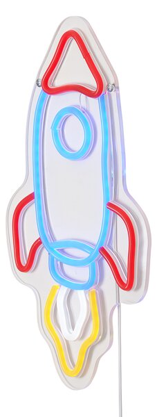 Neonska zidna svjetiljka višebojna uklj. LED - Raketa