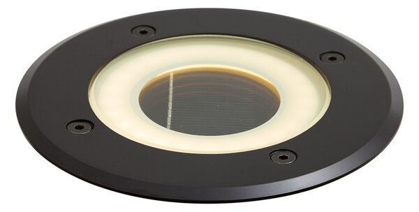 Set od 4 moderne crne ugradbene podne svjetiljke uklj. punjivi LED sa solarnim IP65 - Solyx