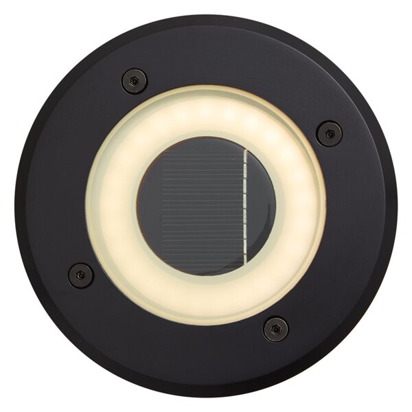 Set od 4 moderne crne ugradbene podne svjetiljke uklj. punjivi LED sa solarnim IP65 - Solyx