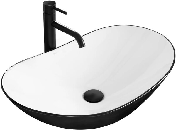 Nadblatni umivaonik Rea Royal White Black