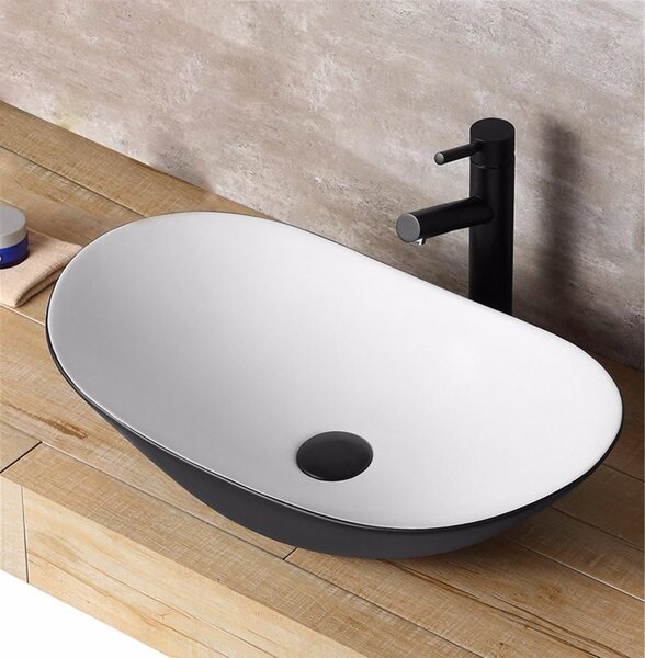 Nadblatni umivaonik Rea Royal White Black