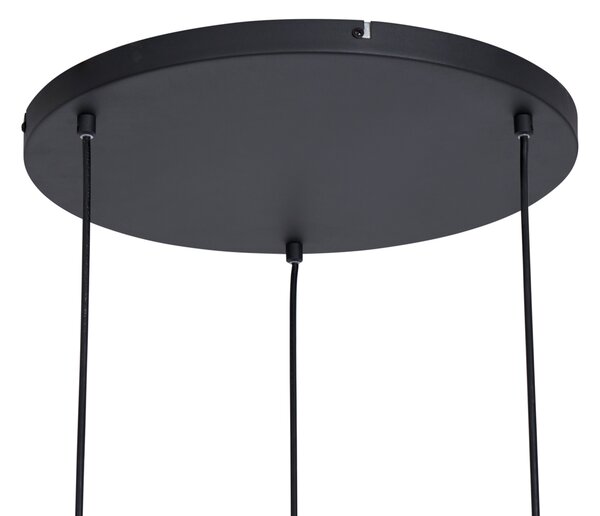Smart hanglamp zwart rond 3-lichts incl. Wifi G95 - Indu