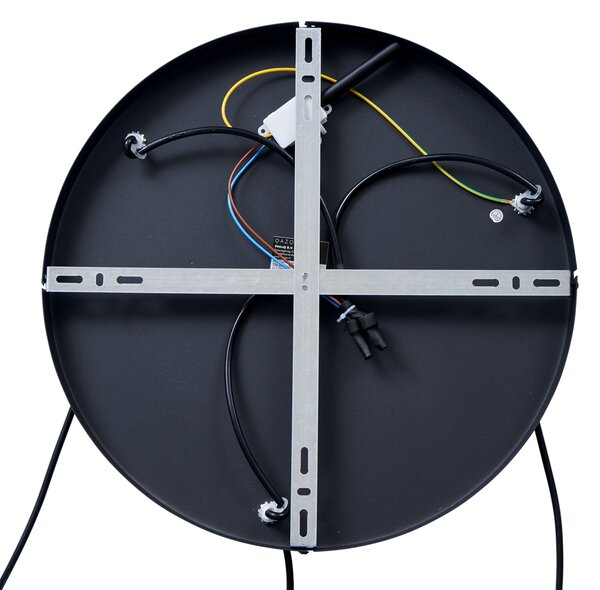 Smart hanglamp zwart rond 3-lichts incl. Wifi G95 - Indu