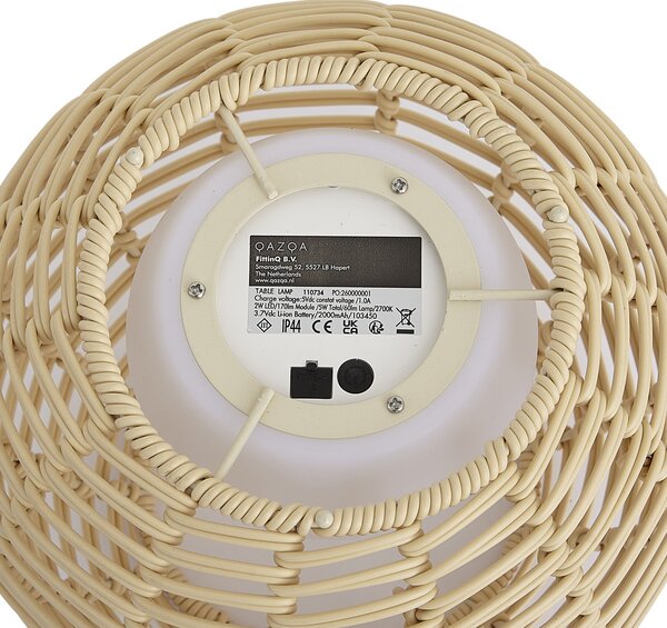 Vanjska stolna svjetiljka taupe 25 cm uklj. LED punjiva s USB-C IP44 - Oli